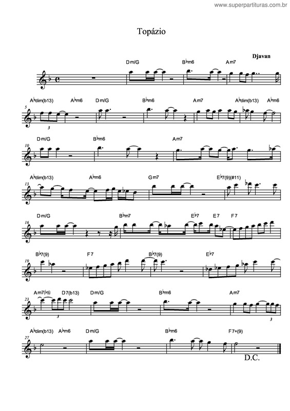 Partitura da música Topázio v.3