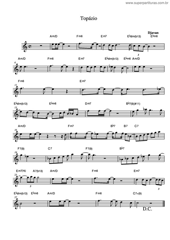 Partitura da música Topázio v.4