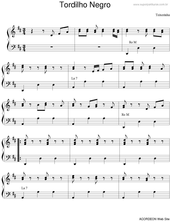 Partitura da música Tordilho Negro v.2