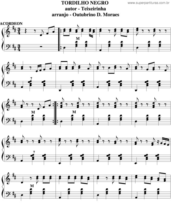 Partitura da música Tordilho Negro v.3