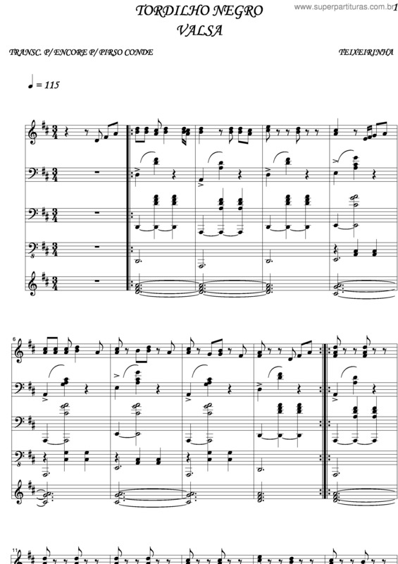 Partitura da música Tordilho Negro v.4