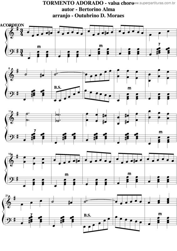 Partitura da música Tormento Adorado v.3