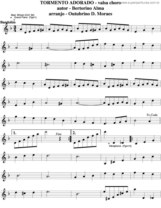 Partitura da música Tormento Adorado v.4