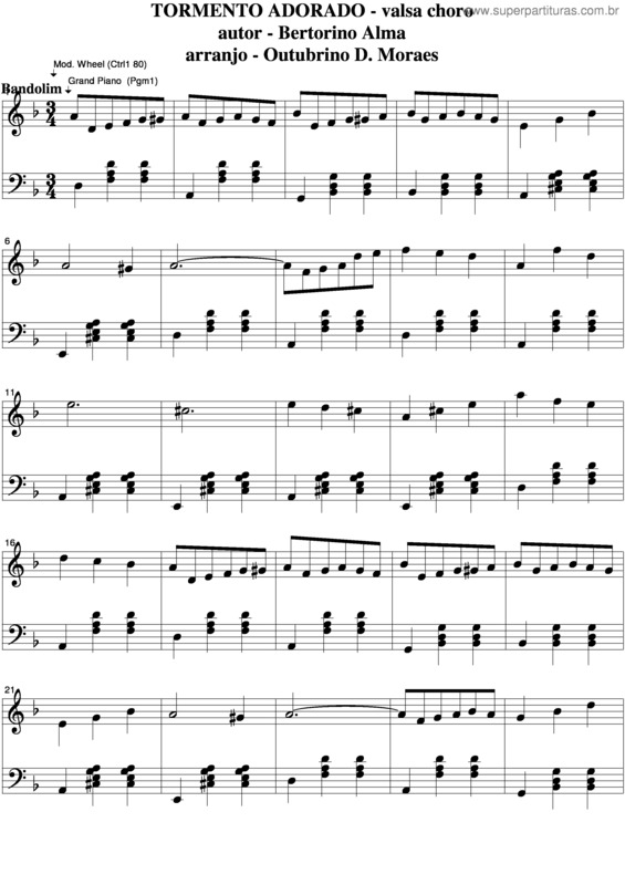 Partitura da música Tormento Adorado v.5