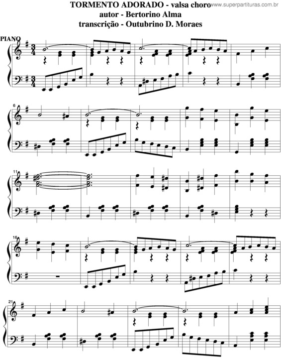 Partitura da música Tormento Adorado v.6