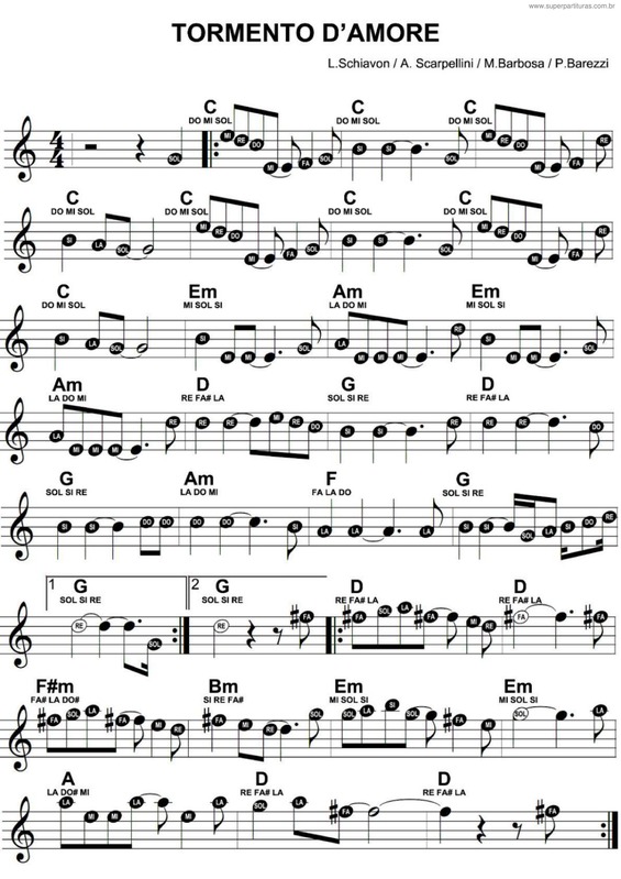 Partitura da música Tormento D'amore v.4