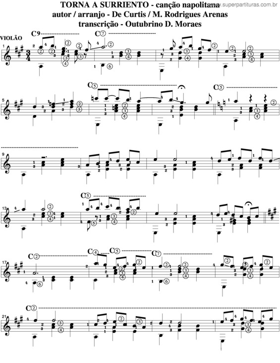 Partitura da música Torna A Surriento v.7