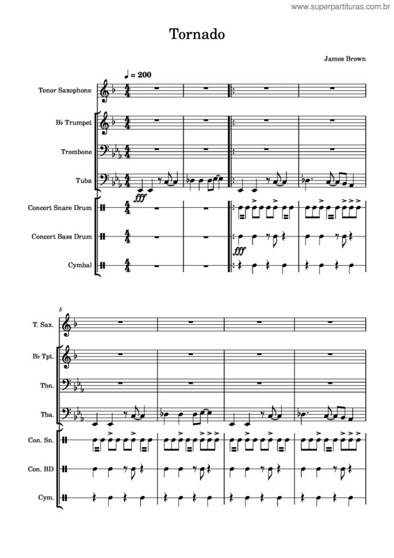 Partitura da música Tornado – Jbthetubaplayer