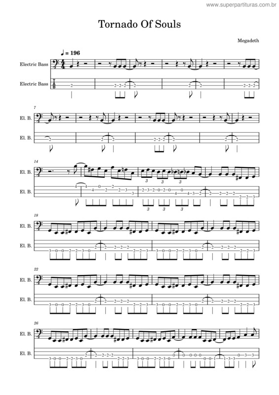 Partitura da música Tornado Of Souls – Megadeth v.3