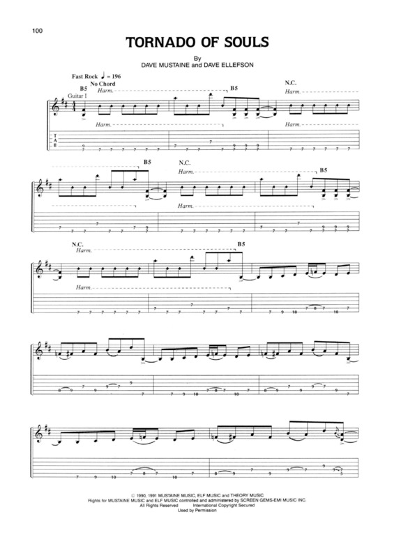 Partitura da música Tornado Of Souls