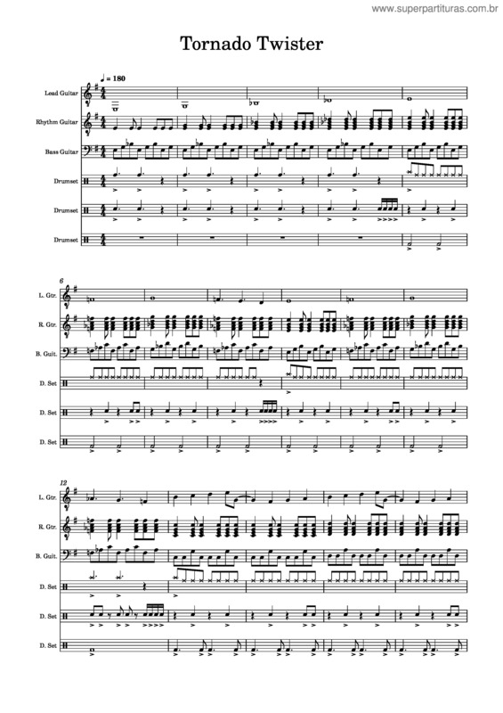Partitura da música Tornado Twister