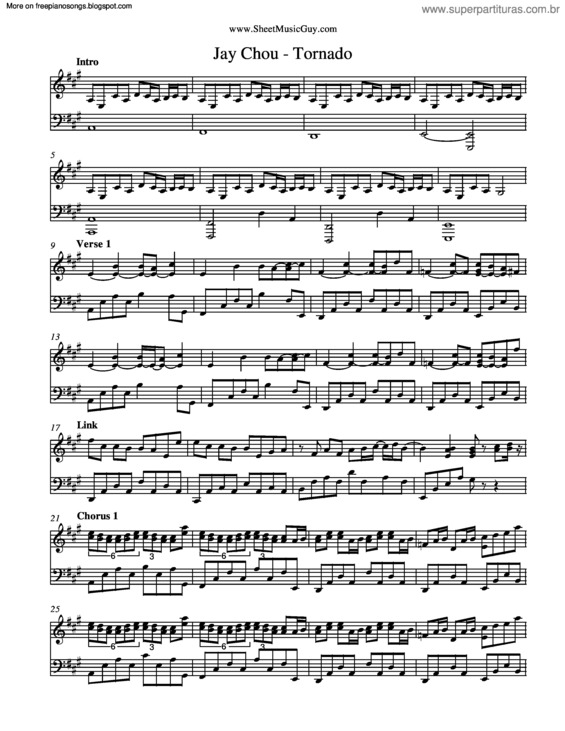 Partitura da música Tornado v.2