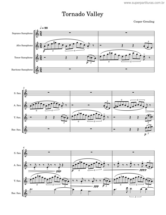 Partitura da música Tornado Valley