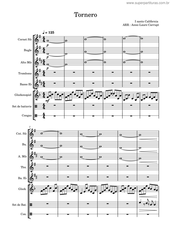 Partitura da música Tornero – I Santo California v.6