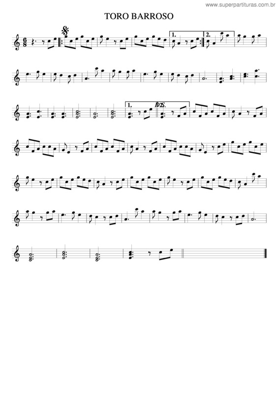 Partitura da música Toro Barroso