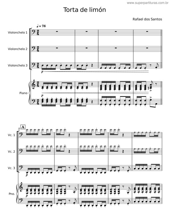 Partitura da música Torta De Limón – Rafael Dos Santos