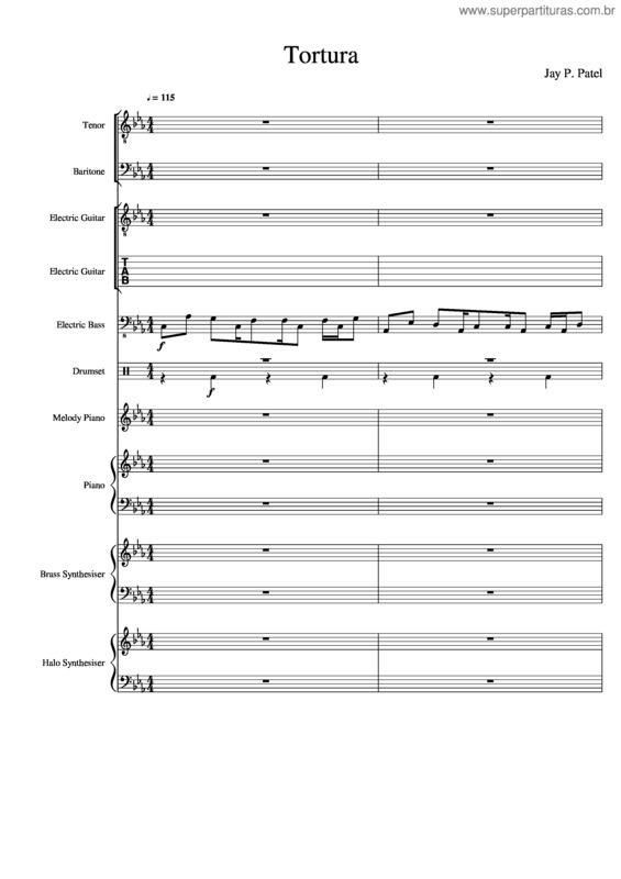 Partitura da música Tortura