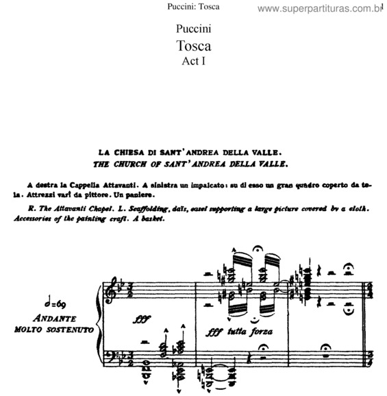Partitura da música Tosca