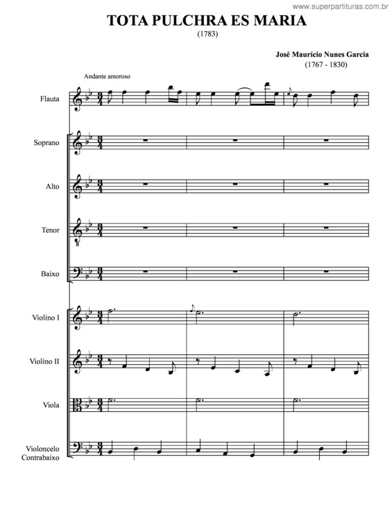 Partitura da música Tota pulchra es Maria