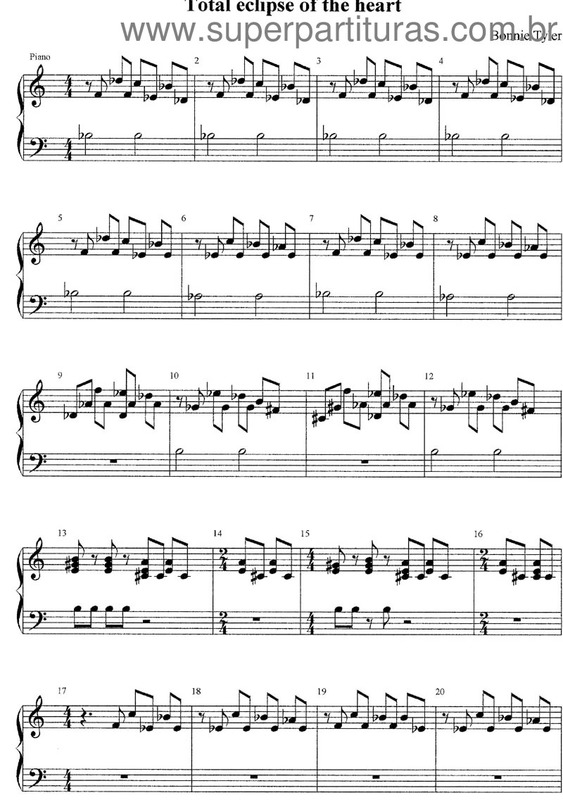 Partitura da música Total Eclipse Of The Heart v.3