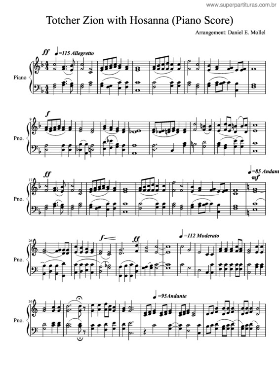Partitura da música Totcher Zion With Hosanna