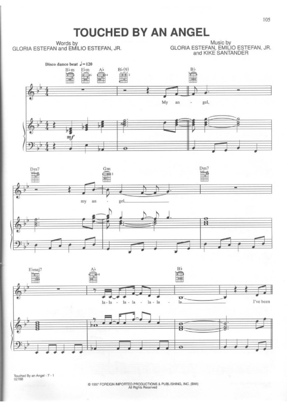 Partitura da música Touched By an angel