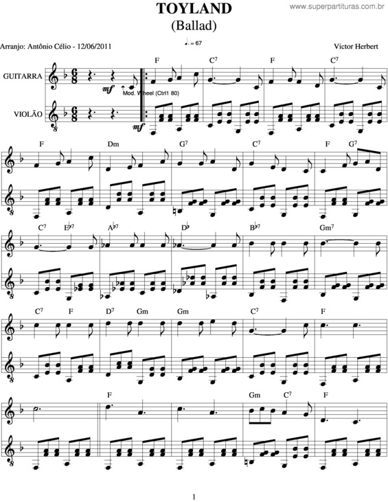 Partitura da música Toyland