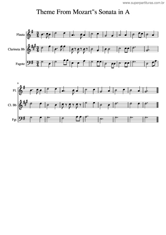 Partitura da música Trab Cintia Flauta Clarinete E Fagot