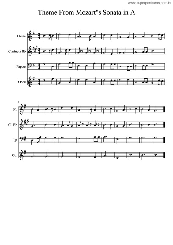 Partitura da música Trab Clari Flauta Fagot E Oboe2