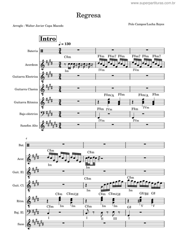Partitura da música Trabajo Final – Regresa
