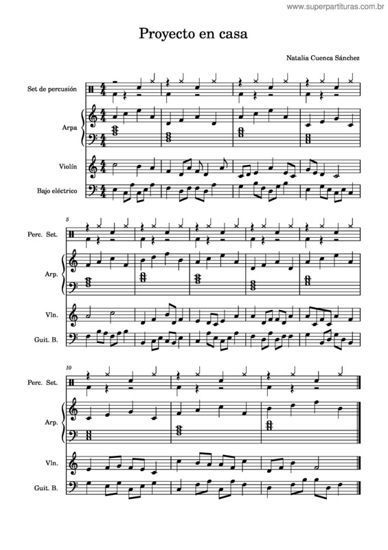 Partitura da música Trabajo Musica Natalia – Misc Tunes Proyecto En Casa