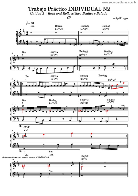 Partitura da música Trabajo Práctico Individual N2