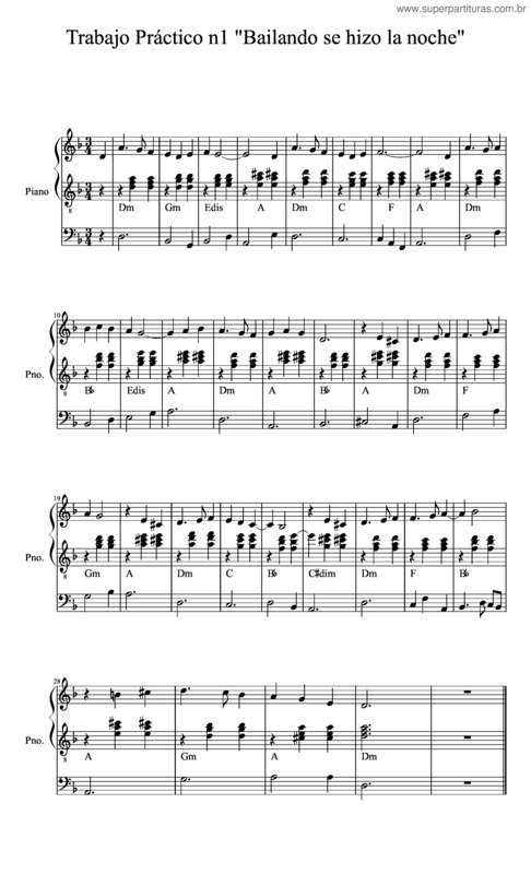 Partitura da música Trabajo Práctico N1 Bailando Se Hizo La Noche v.4