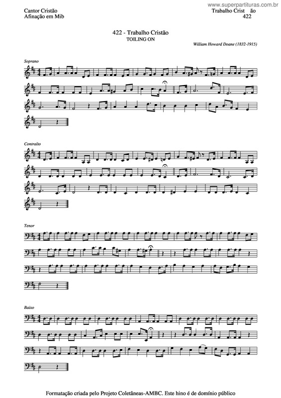 Partitura da música Trabalho Cristão v.6