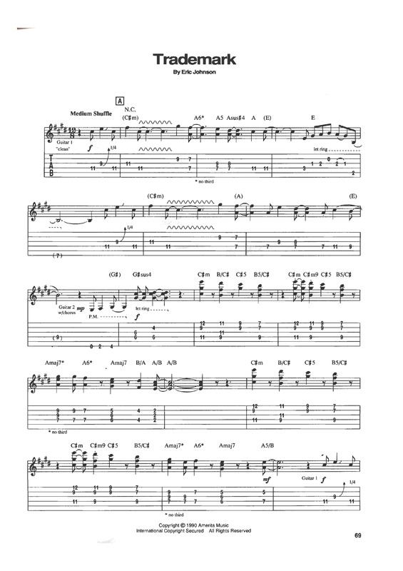 Partitura da música Trademark