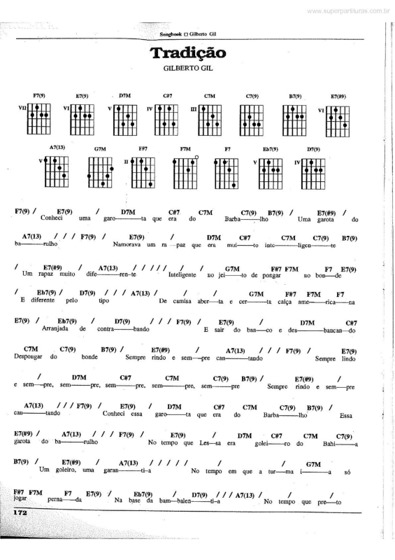 Partitura da música Tradição