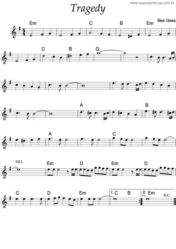 Partitura da música Tragedy v.2