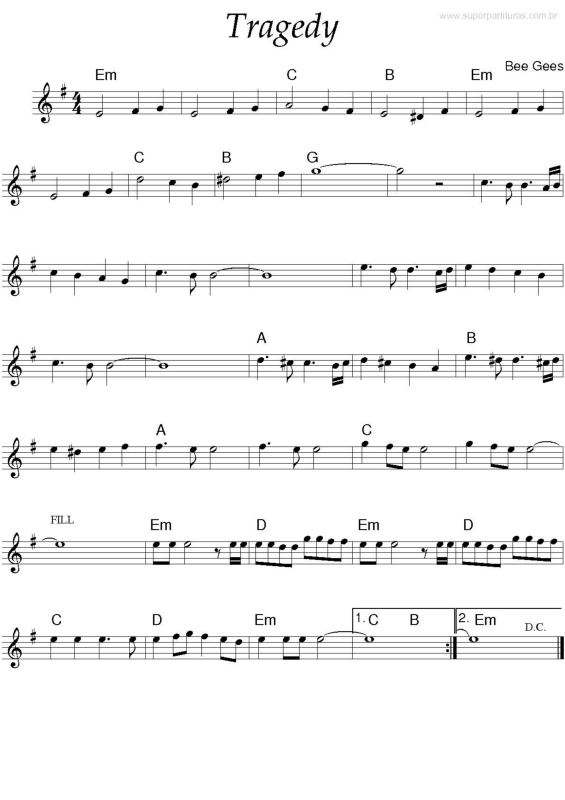 Partitura da música Tragedy