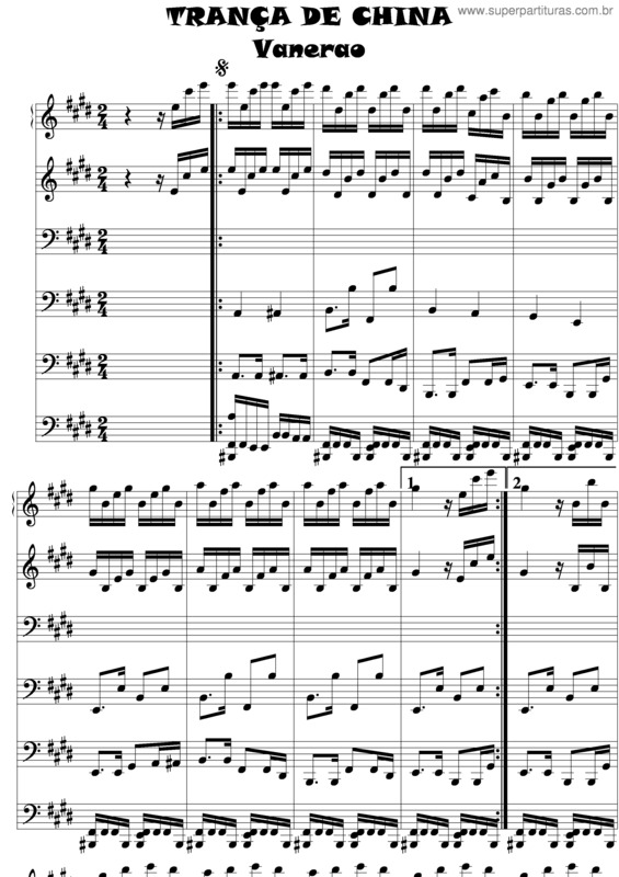 Partitura da música Trança De China