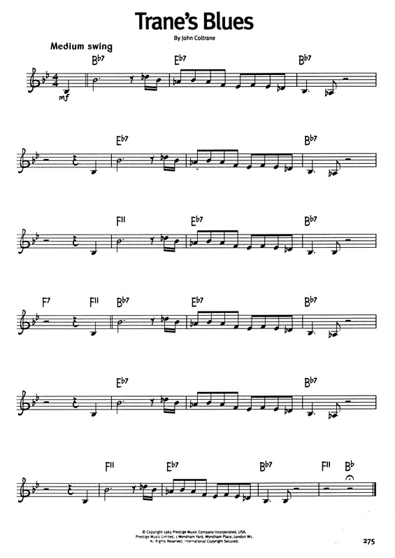 Partitura da música Tranes Blues v.10