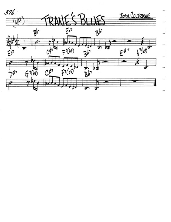 Partitura da música Tranes Blues v.3