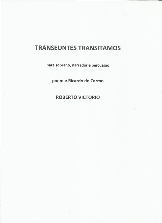 Partitura da música Transeuntes transitamos