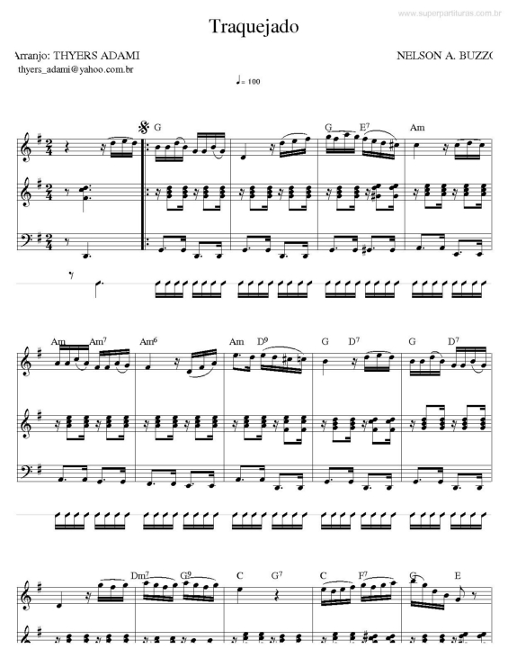 Partitura da música Traquejado