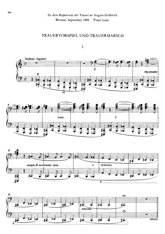 Partitura da música Trauervorspiel Und Trauermarsch S.206