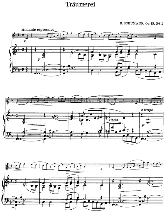 Partitura da música Traumerei