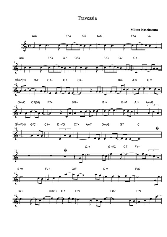 Partitura da música Travessia v.5