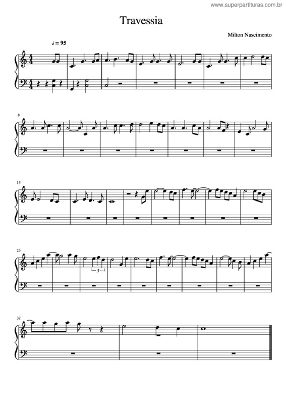 Partitura da música Travessia v.7