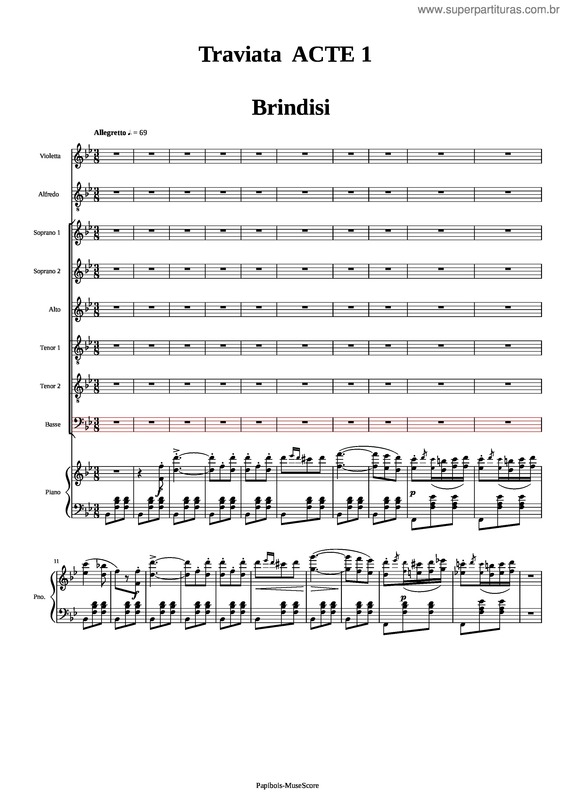 Partitura da música Traviata Acte 1 Brindisi