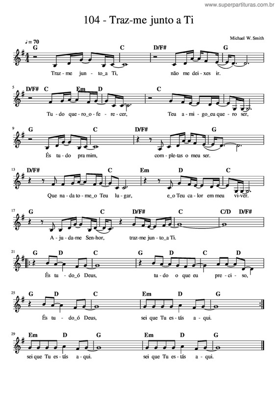 Partitura da música Traz-Me Junto A Ti