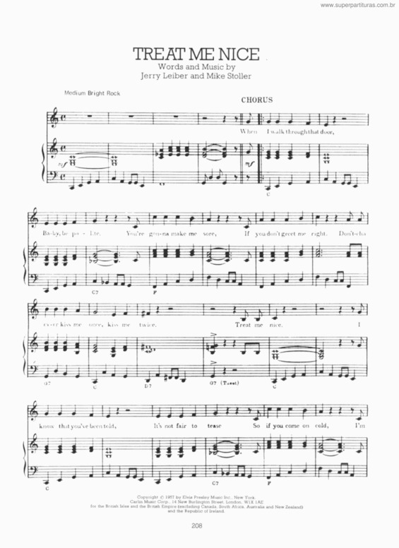 Partitura da música Treat Me Nice v.3